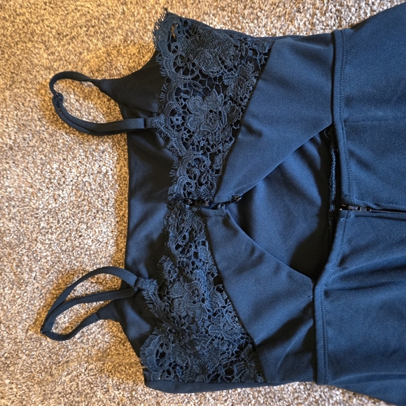 Trixxi Blue Wide Leg Jumpsuit Elegant High-Waisted Design - Picture 2 of 8